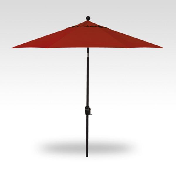 Treasure Garden Umbrella - 9 ft, Really Red, Black Pole, Push Button 