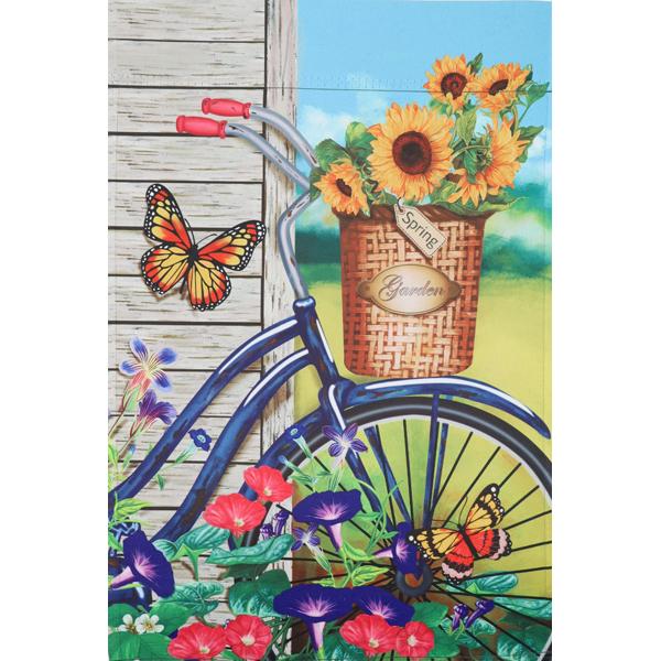 Bicycle Flowers Mini Flag