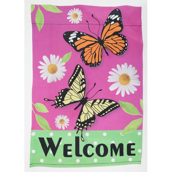 Welcome Butterfly Flag