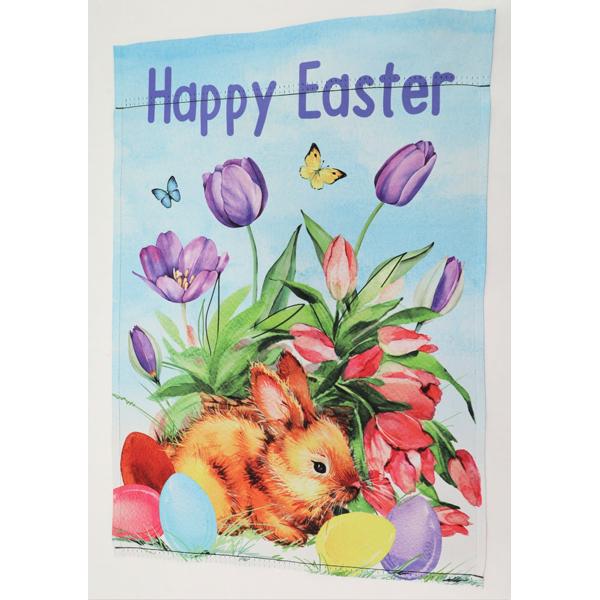    Happy Easter Floral Mini Flag