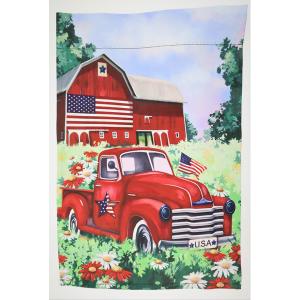 Red, White, And Blue Truck And Barn Flag - 28in x 40in 