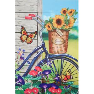 Bicycle Flowers Mini Flag