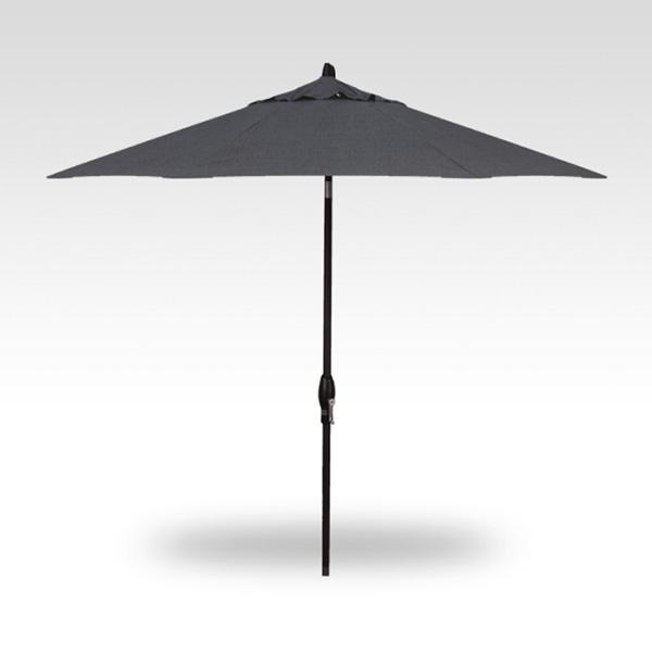 Treasure Garden Umbrella - 9 ft, Bliss Onyx, Black Pole, Auto 
