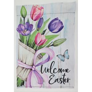    Happy Easter Tulips Mini Flag