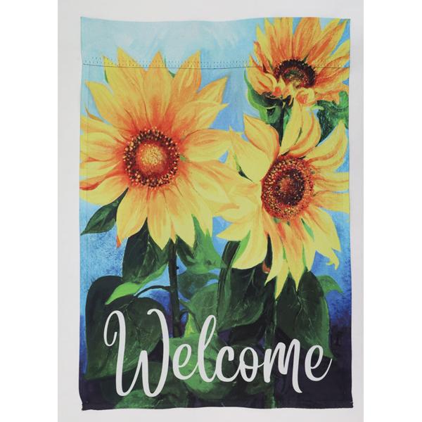 Welcome Sunflower Mini Flag - 12in x 18in