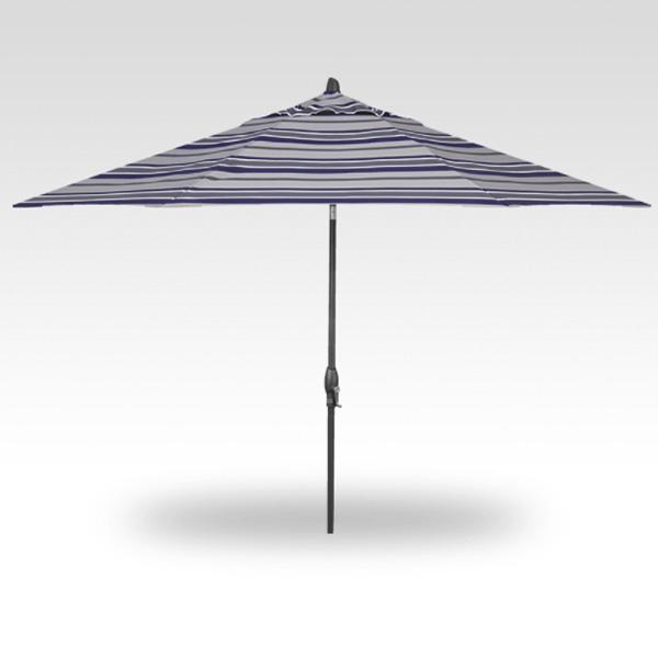 Treasure Garden Umbrella - 11 ft, Reliant Coast Stripe, Antracite Pole, Auto 