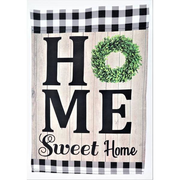 Sweet Home Black Check Mini Flag