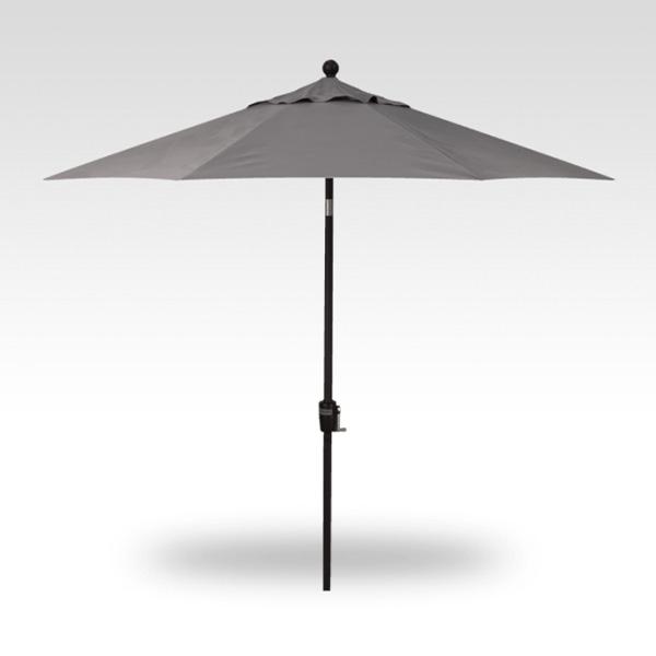 Treasure Garden Umbrella - 9 ft x 6 ft, Charcoal, Black Pole, Push Button