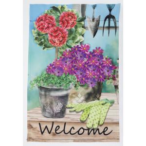 Welcome Flower Mini Flag - 12in x 18in