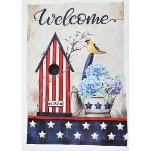 Red, White, And Blue Birdhouse 12X18 Mini Flag