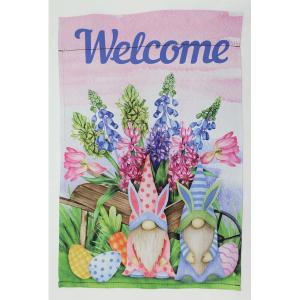 Welcome Floral Gnome Mini Flag