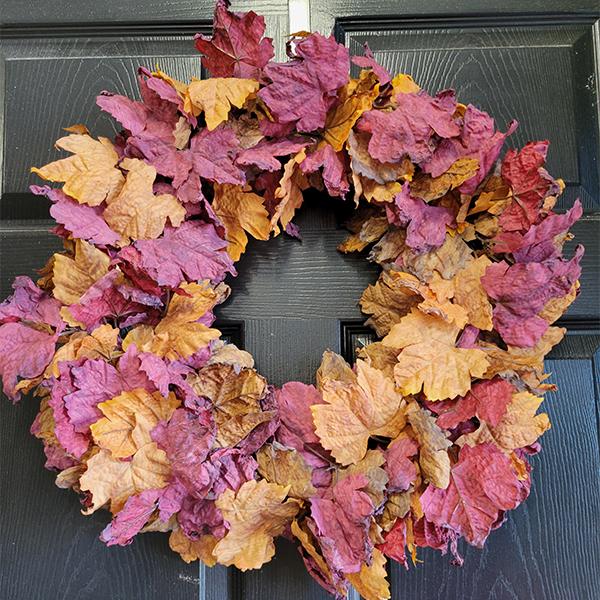 Burgundy Foliage Fall Wreath 24in