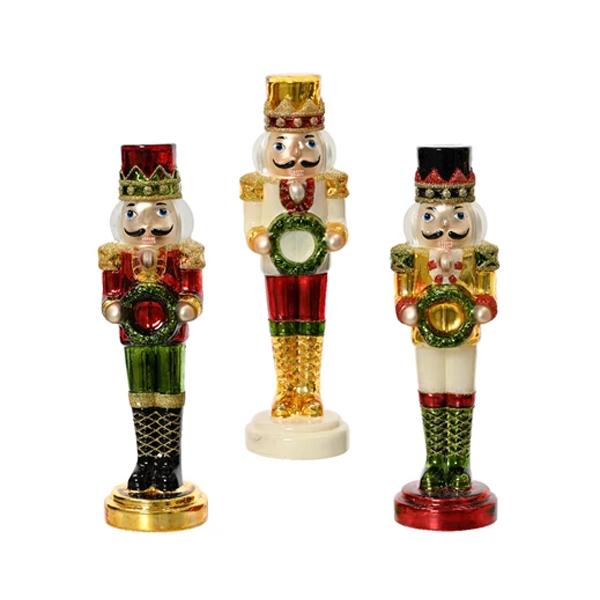 Glass Nutcracker 3 Asst 12 Inch 