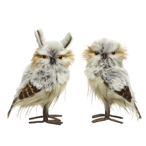 Owl With Feathers 6 Inch 3 Asst 