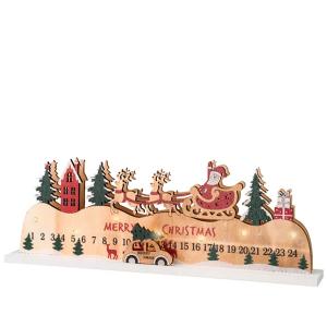 Led Scene Battery Operated Advent Santa W Gifts