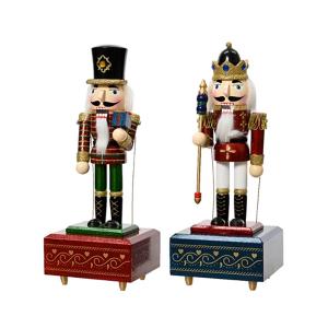 Wood Nutcracker Music Box 2 Asst 