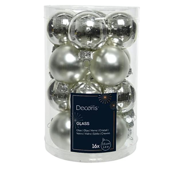 Glass Ball Silver Mix X16