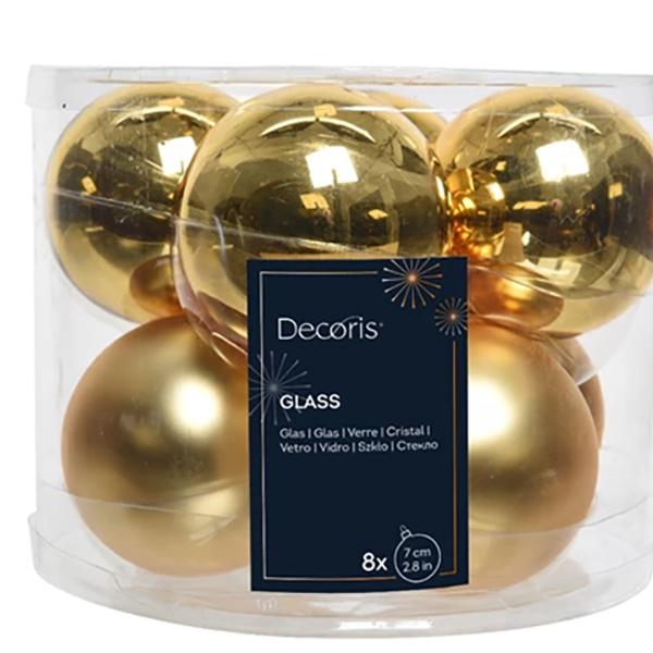 Glass Ball Lightt Gold Mix X8