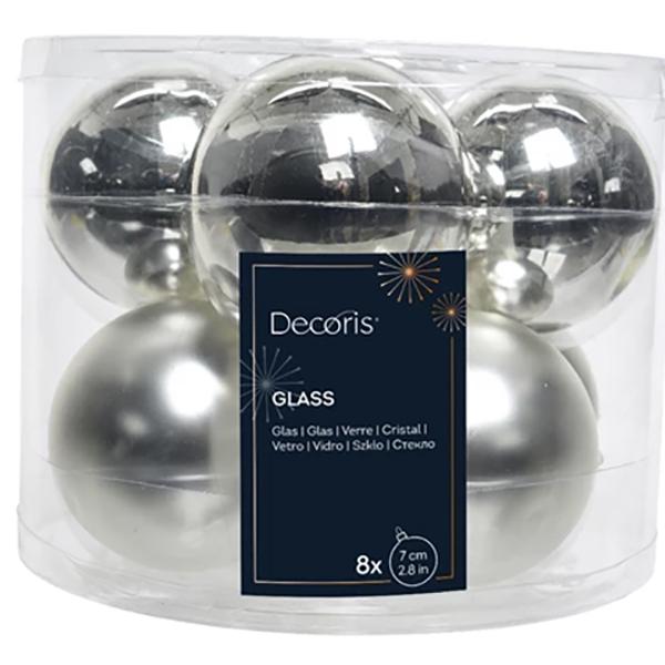 Glass Ball Silver Mix X8