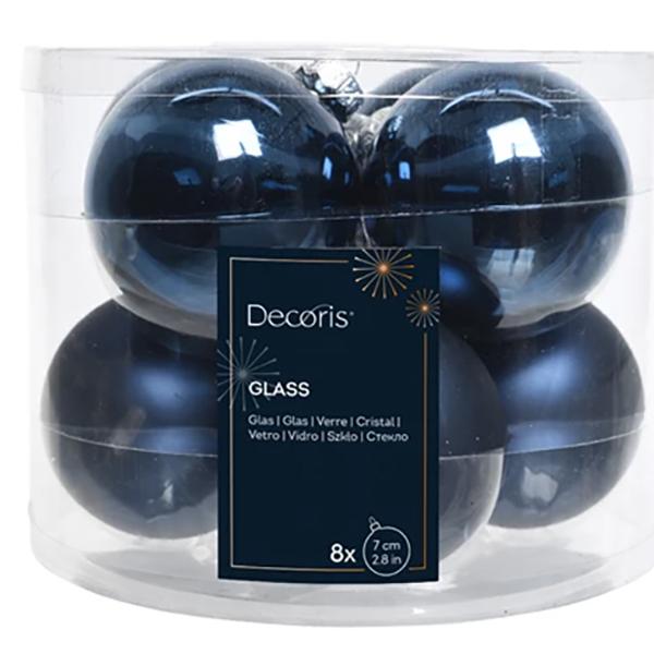 Glass Ball Midnight Blue Mix X8