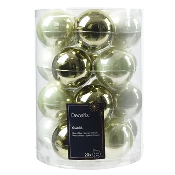 Glass Ball Green White Mix X20