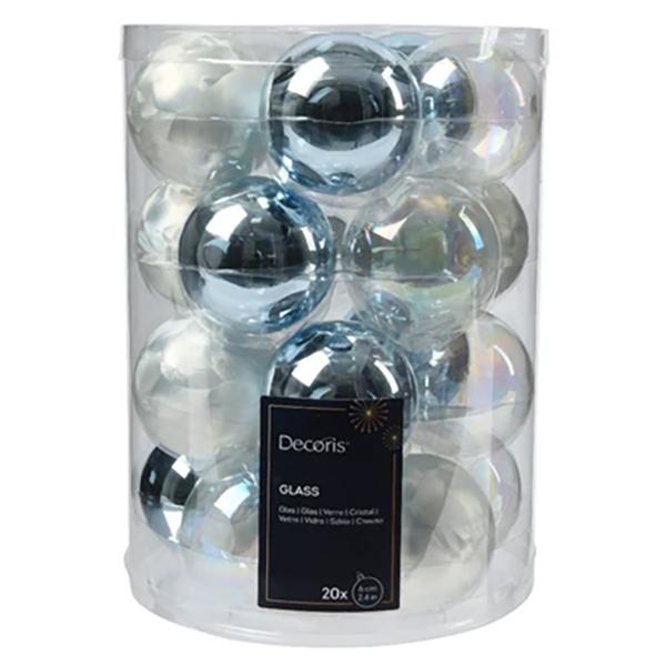 Glass Ball Blue White Mix X20