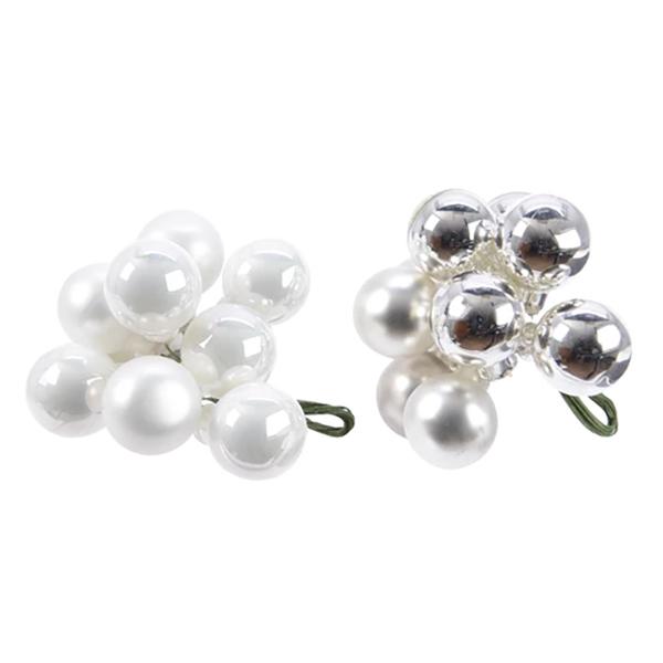 Stem Ball White Silver Mix X10