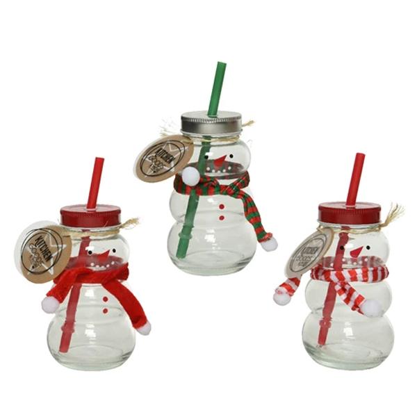 Glass Drinkware Snowman 3A