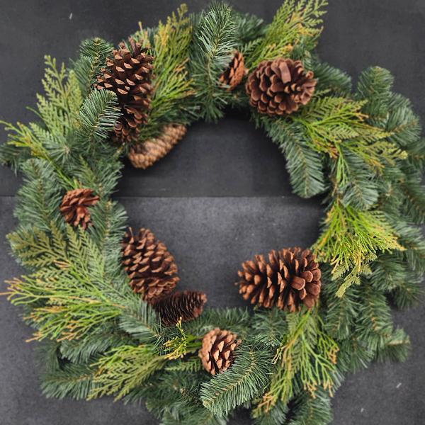 Douglas Fir with Cones Wreath - 30 in