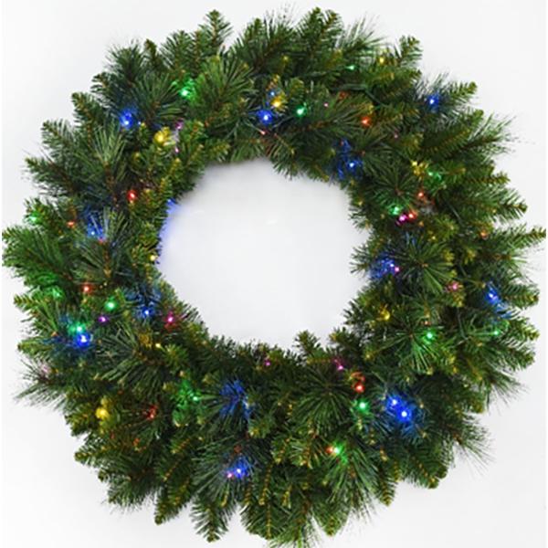 Pre Lit wreath Mountain Spruce 30 in multi