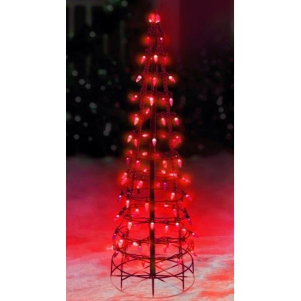 Cone Tree Red Twinking 4 ft 120 lights