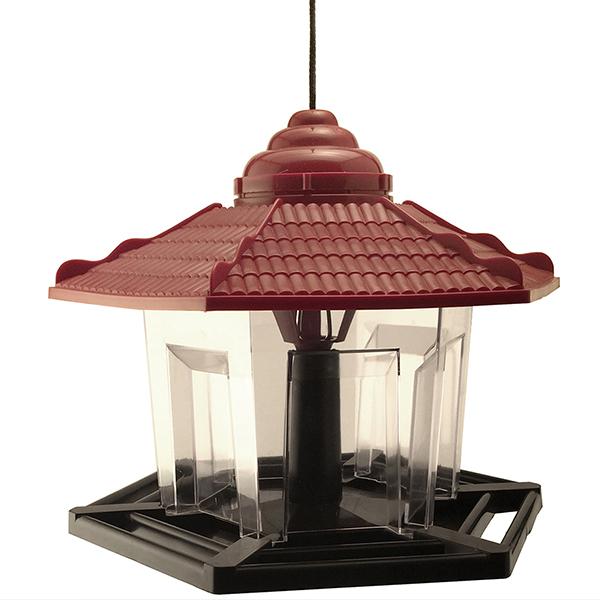 Plastic Gazebo Bird Feeder with Pole