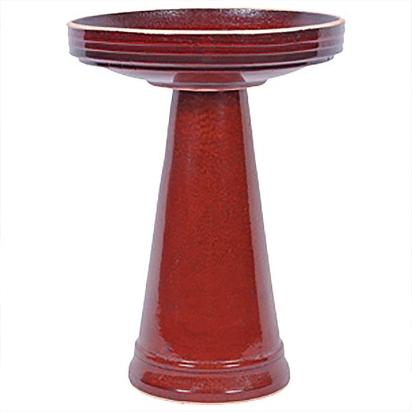 Simple Elegance Red Set Bird Bath