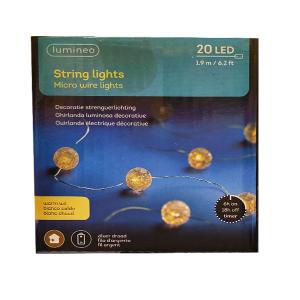 LED Battery Micro Deco String Lights, Warm White, 6 ft