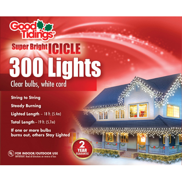 Mini Incandescent Icicle Add-A-Set 100 White Wire