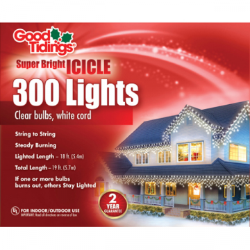 Mini Incandescent Icicle Add-A-Set 100 White Wire