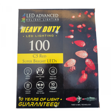 LED Heavy Duty C5 Faceted 100 Lights; 33.67 ft