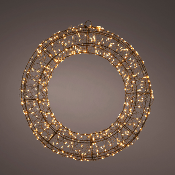 Micro LED Wreath in Classic Warm White