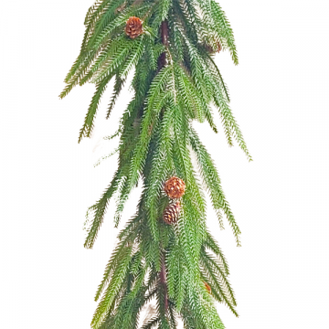 Long Needle Pine Garland with Cones 6ft