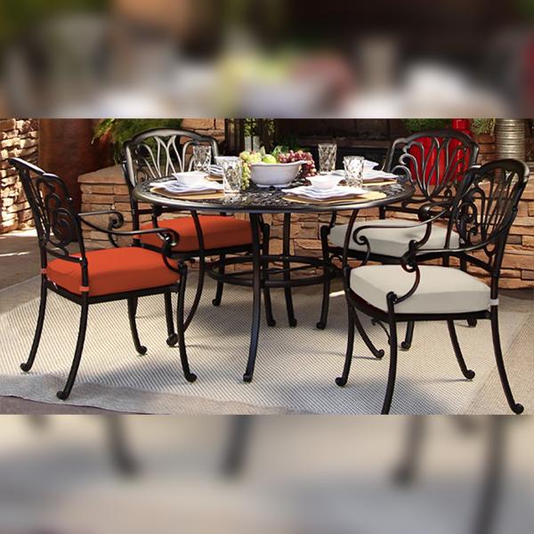Hanamint Biscayne 48" Table with 4 Dining Chairs