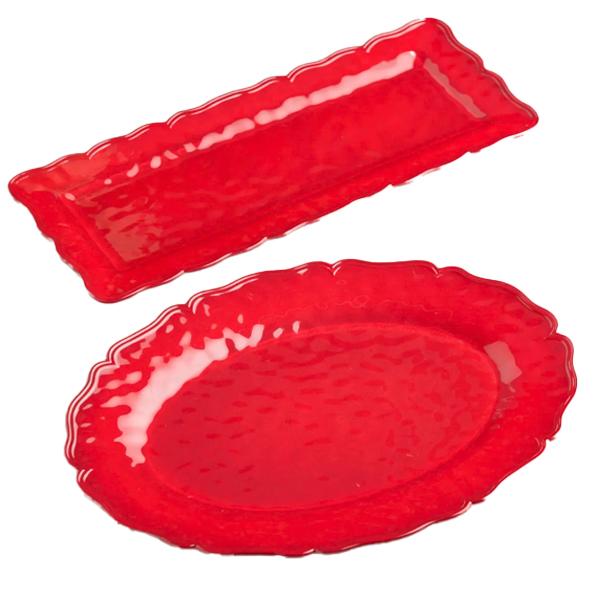 Melamine Rectangular Platter Red 19x8