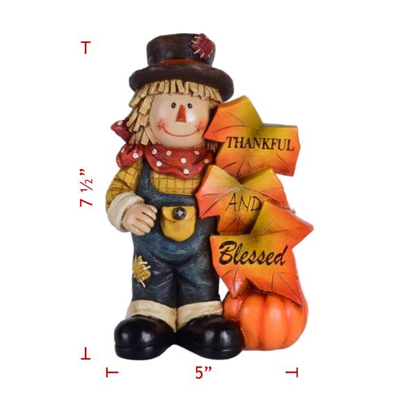 Resin Scarecrow with Leaves