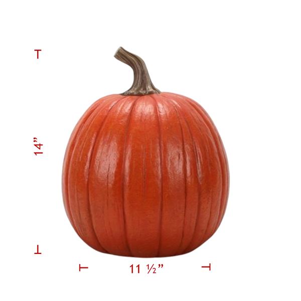 Resin Pumpkin Dark Orange 15 inch