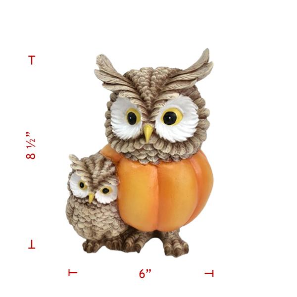 Resin Owl with Pumpkin