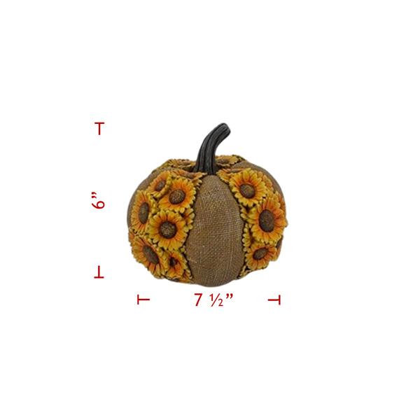 Resin Burlap Sunflower Pumpkin