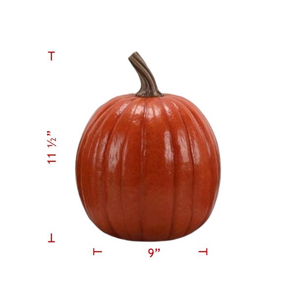 Resin Pumpkin Dark Orange 12 inch