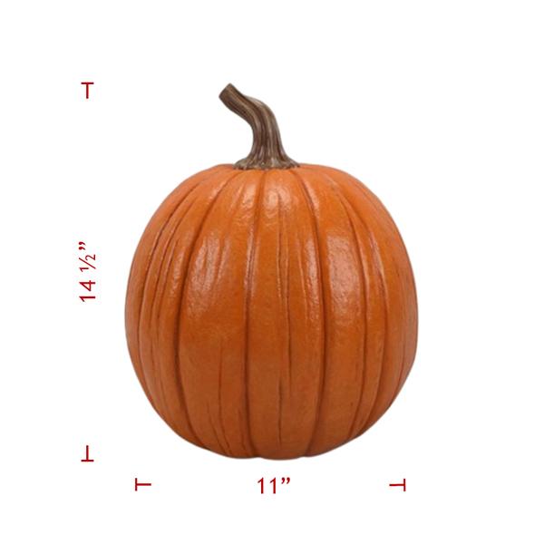 Resin Pumpkin Light Orange 15 inch