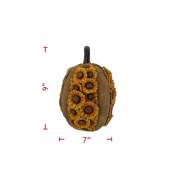 Resin Burlap Sunflower Pumpkin