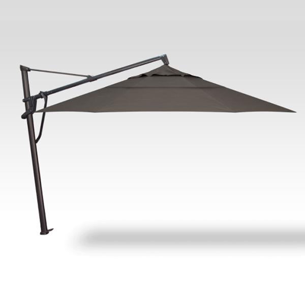 Treasure Garden Cantilever Plus Umbrella - 13 ft, Latitude Gray, Black Pole