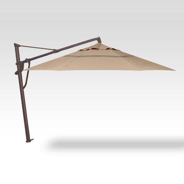 Treasure Garden Cantilever Plus Umbrella - 13 ft, Sand, Bronze Pole